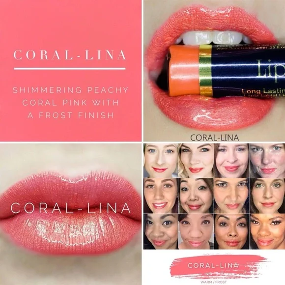 Lipsense Coral-Lina NEW Warm Frost Peach Pink Shimmer Long Last Liquid Lipstick - Picture 6 of 8